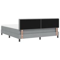 Boxspringbed met matras Lichtgrijs 180 x 200 cm Stof - thumbnail