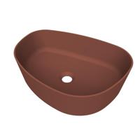 Arcqua Rocker waskom - opbouw - organisch rechts - 50x37cm - mat terracotta WAS755635 - thumbnail