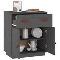 Dressoir 65,5x40x75 cm massief grenenhout grijs - thumbnail