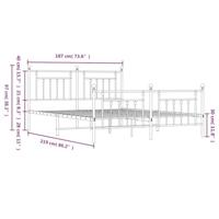 Bedframe met hoofd- en voeteneinde metaal zwart 183x213 cm - thumbnail