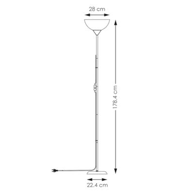 Moderne E27 LED Vloerlamp - 28/28/173.5 cm - Zwart - Metalen Staande Lamp met Wit Lampenkap - Geïntegreerde LED 4W 806Lm 2700K - Voor Kantoor en Slaapkamer - met schakelaar