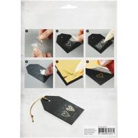Creativ Company Deco folie en transfervel, bloemen, vel 15x15 cm, goud, groen, 2x2 vel/ 1 doos - thumbnail