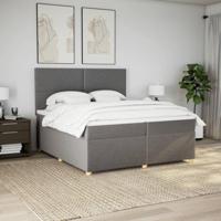 Boxspring met matras stof taupe 200x200 cm - thumbnail