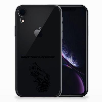 Apple iPhone Xr Silicone-hoesje Gun Don't Touch My Phone Apple iPhone Xr Silicone-hoesje Gun Don't Touch My Phone