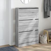 Schoenenkast 80x21x125,5 cm bewerkt hout grijs sonoma eiken - thumbnail