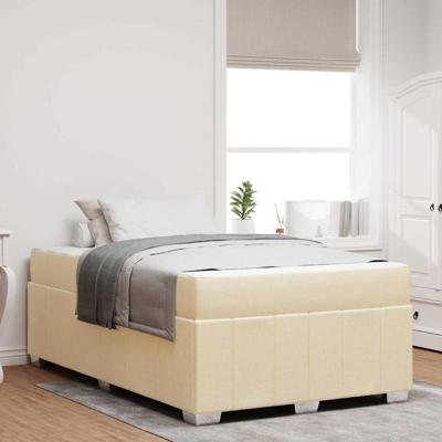 Bedframe met matras Crème 120 x 200 cm Stof