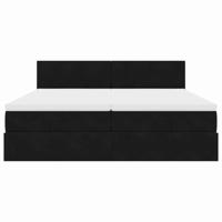 Ottoman bed met matrassen 200x200cm fluweel zwart - thumbnail