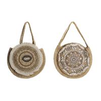 Handtas Dames DKD Home Decor Zwart Beige Natuurlijk 36 x 12 x 36 cm (2 Stuks) - thumbnail