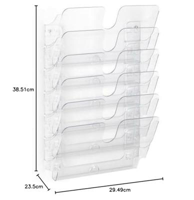 Durable FLEXIPLUS 6 A4 QUER 1700014401 Folderhouder Zwart, Transparant DIN A4 liggend 1 stuk(s) Aantal vakken: 6 (b x h x d) 340 x 520 x 100 mm