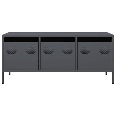 Tv-meubel 101,5x39x43,5 cm koudgewalst staal antracietkleurig