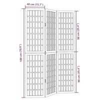 Kamerscherm met 3 panelen massief paulowniahout zwart - thumbnail