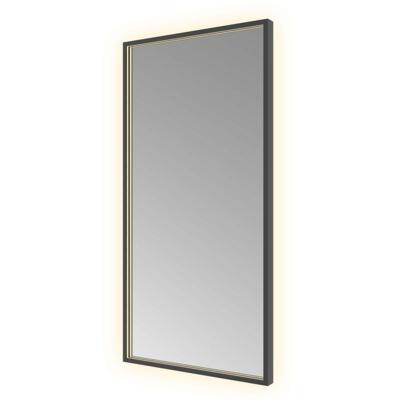 Spiegel Hotbath &MORE 80x50 cm LED-Verlichting Spiegelverwarming Rechthoek Geborsteld Zwart PVD