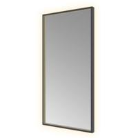 Spiegel Hotbath &MORE 80x50 cm LED-Verlichting Spiegelverwarming Rechthoek Geborsteld Zwart PVD - thumbnail