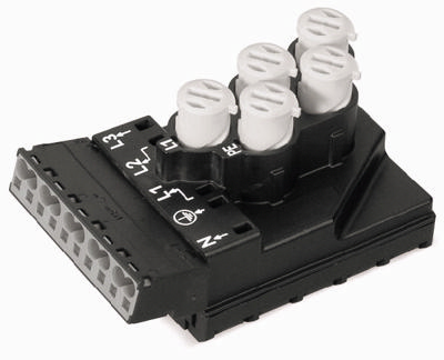 WAGO 772-261 Voedingsmodule [Ronde kabel - Lintkabel] Totaal aantal polen: 5 Zwart 10 stuk(s)