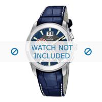 Jaguar horlogeband J615-2 Leder Blauw 22mm + wit stiksel - thumbnail