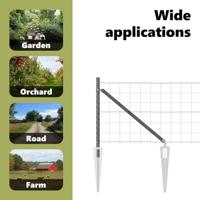 VidaXL Hek met paal grijs 0,8 x 10 m staal - thumbnail