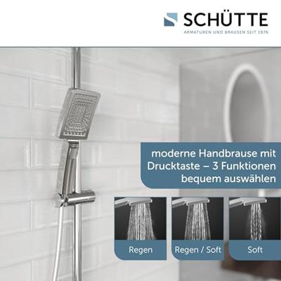 Schutte TRENTO Regendouche set met thermostatische kraan | Chroom - 60140