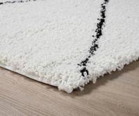 Boho&me Vierkant hoogpolig vloerkleed ruit Artisan - wit|zwart - - thumbnail