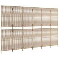Kamerscherm 6 panelen poly rattan beige - thumbnail