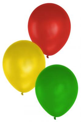 Ballonnen Rood/Geel/Groen Carnaval (15st)