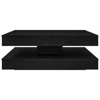 Salontafel 360 graden draaibaar 90x90x34,5 cm zwart eikenkleur - thumbnail