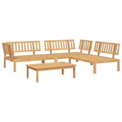 4-delige Loungeset pallet massief acaciahout - thumbnail