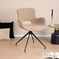 Tower Living Draaibare Eetkamerstoel 'Campo' Teddy, kleur Lichtbruin - thumbnail
