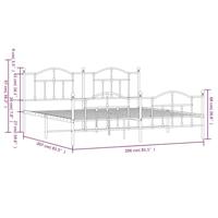 Bedframe met hoofd- en voeteneinde metaal wit 200x200 cm - thumbnail