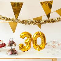 Cijfer ballon &apos;1&apos; folie goud 36cm - thumbnail