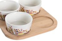 Set voor voorgerechtjes DKD Home Decor 19,7 x 19,7 x 1 cm Natuurlijk Rood Blauw Wit Keramiek Mediterrane Huizen - thumbnail