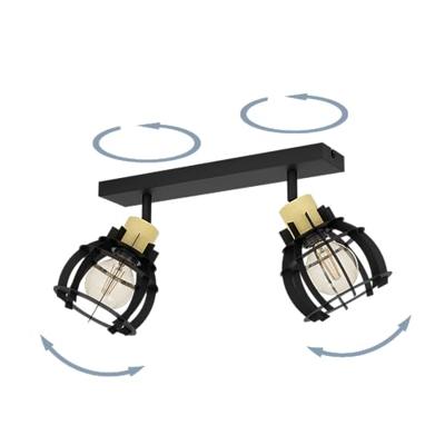 Eglo 2-lichts plafondlampStillington 1 zwart met hout - 43927