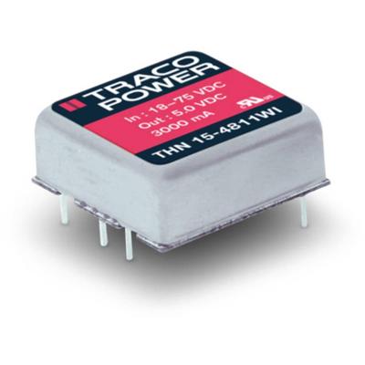 TracoPower THN 15-4812WI DC/DC-converter, print 48 V/DC 12 V/DC 1.3 A 15 W Aantal uitgangen: 1 x Inhoud 1 stuk(s) TracoPower THN 15-4812WI DC/DC-converter, print 48 V/DC 12 V/DC 1.3 A 15 W Aantal uitgangen: 1 x Inhoud 1 stuk(s)