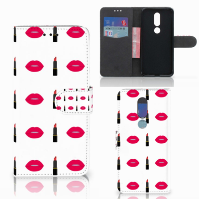 Nokia 7.1 Telefoon Hoesje Lipstick Kiss Nokia 7.1 Telefoon Hoesje Lipstick Kiss