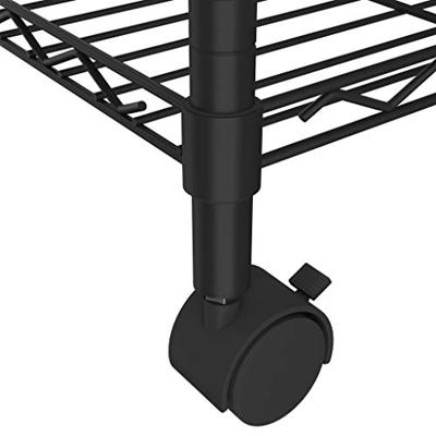 Opbergrek 4-laags met wielen 200 kg 90x35x142 cm zwart