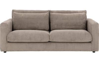 Goossens Bank Ravenia bruin, stof, 3-zits, stijlvol landelijk