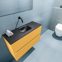MONDIAZ ADA 80cm toiletmeubel ocher. LEX wastafel urban midden zonder kraangat - thumbnail
