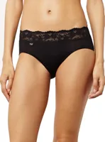 Romance Midi - kanten dames heup slip - Microfiber dames onderbroek - 40 - Zwart | Dames slip - Onderbroek - Ondergoed - 40 - Onderbroek - - thumbnail