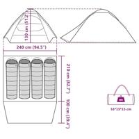 Koepeltent 4-persoons waterdicht blauw - thumbnail