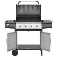 Gasbarbecue 4+1 kookzone zwart en zilverkleurig - thumbnail
