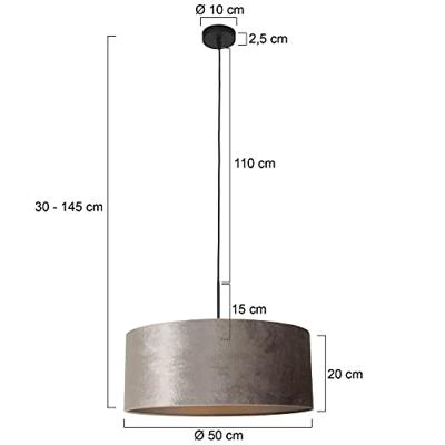 Steinhauer Hanglamp Sparkled light 8157 zilver velours kap goud