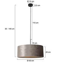 Steinhauer Hanglamp Sparkled light 8157 zilver velours kap goud - thumbnail