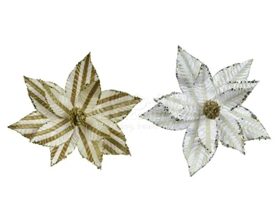 Kerstornament Kerstster Clip Stripes Ø27cm Assorti 1st