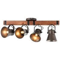 Brilliant 4-lichts plafondlampDecca zwart met bruin - 85831/46 - thumbnail
