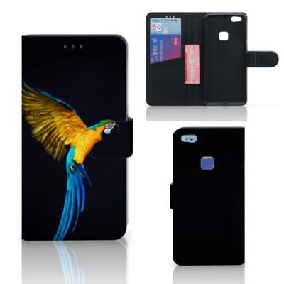 Huawei P10 Lite | Telefoonhoesje | Met pasjeshouder | Papegaai