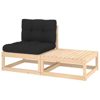 2-delige Loungeset met kussens massief grenenhout 2-delige Loungeset met kussens massief grenenhout