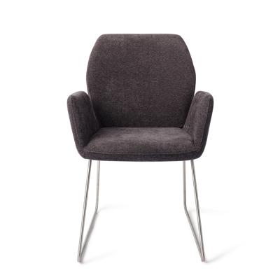 Jesper Home Eetkamerstoel 'Misaki' Slide Steel, kleur Almost Black