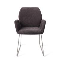 Jesper Home Eetkamerstoel 'Misaki' Slide Steel, kleur Almost Black - thumbnail