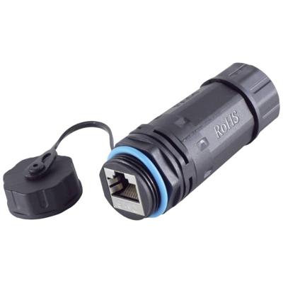 BKL Electronic RJ45-connector, CAT 6, IP68, short, outdoor 10121208 Aantal polen (sensoren) 8 Zwart 1 stuk(s)