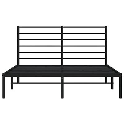 Bedframe met hoofdbord metaal zwart 135x190 cm Bedframe met hoofdbord metaal zwart 135x190 cm