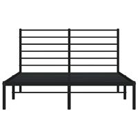 Bedframe met hoofdbord metaal zwart 135x190 cm - thumbnail